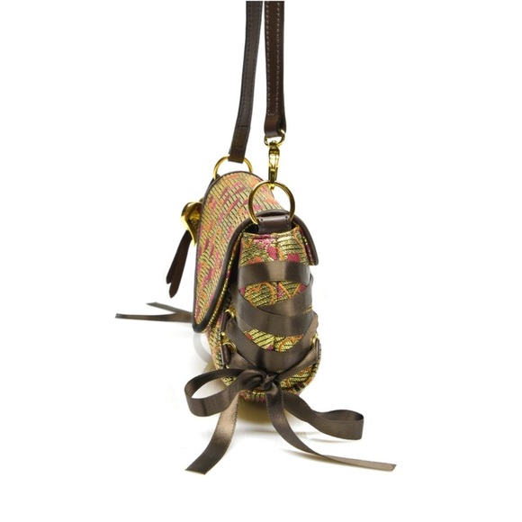 PIERO GUIDI Lola's • I Have an Angel • Metallic Gold Lamé Crossbody Bag - Picture 4 of 6